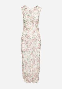 Born2be - Biała Dopasowana Sukienka w Kwiaty Meluvea. Okazja: na co dzień. Kolor: biały. Materiał: jeans. Wzór: kwiaty. Typ sukienki: proste. Styl: klasyczny, casual #7