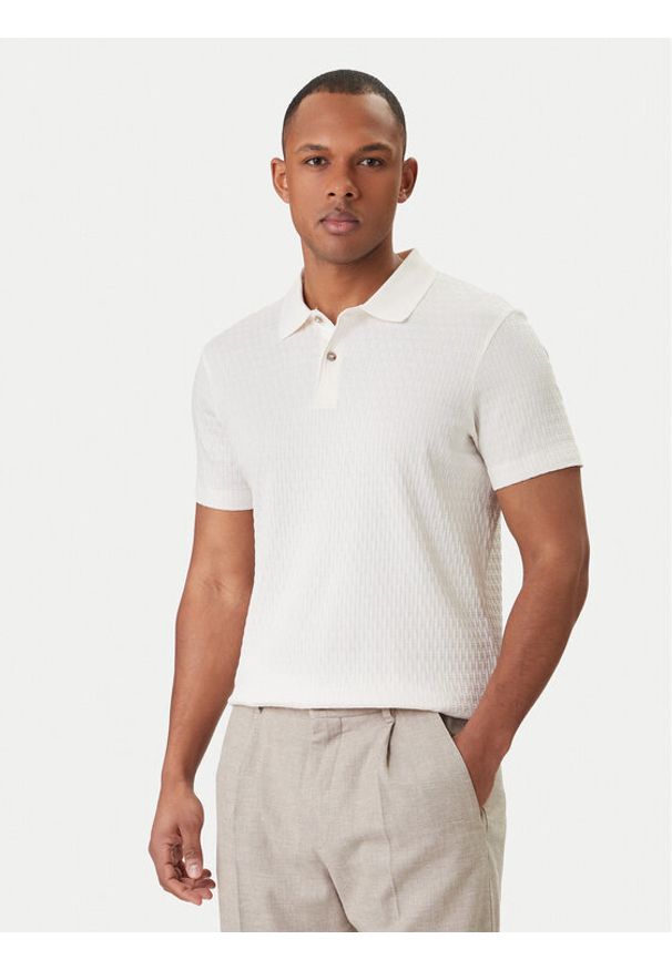 JOOP! Polo Jorge 30101934 Écru Slim Fit. Typ kołnierza: polo. Kolor: kremowy. Materiał: bawełna