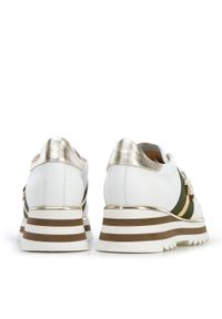 Wittchen - Damskie sneakersy skórzane z owadem biało-zielone. Nosek buta: okrągły. Zapięcie: pasek. Kolor: zielony, biały, wielokolorowy. Materiał: skóra. Wzór: aplikacja, paski. Obcas: na platformie. Sport: wspinaczka #8