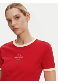 TOMMY HILFIGER - Tommy Hilfiger T-Shirt Monotype WW0WW44586 Czerwony Regular Fit. Kolor: czerwony. Materiał: bawełna #5