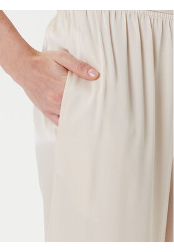 Eleh Spodnie palazzo ESS250049 Écru Regular Fit. Materiał: syntetyk