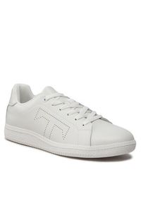 Trussardi Jeans - Trussardi Sneakersy 77A00452 Biały. Kolor: biały. Materiał: skóra