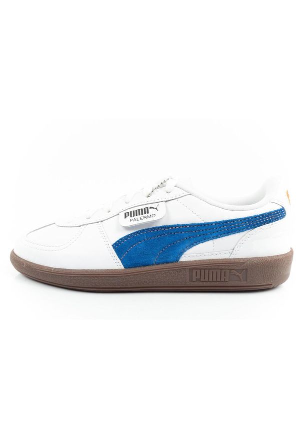 Buty sportowe młodzieżowe Puma Palermo Rocket League. Kolor: wielokolorowy, niebieski, biały, pomarańczowy. Materiał: skóra. Sport: turystyka piesza