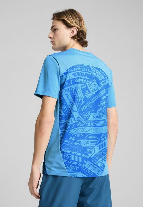 Puma - Męska koszulka przedmeczowa Olympique de Marseille PUMA. Kolor: niebieski. Materiał: materiał. Sport: piłka nożna