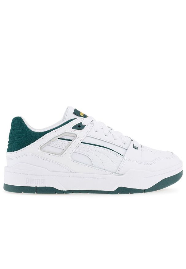 Buty Puma Slipstream 38854903 - biało-zielone. Kolor: zielony, biały, wielokolorowy. Materiał: syntetyk, materiał, skóra, guma, zamsz. Szerokość cholewki: normalna. Wzór: aplikacja