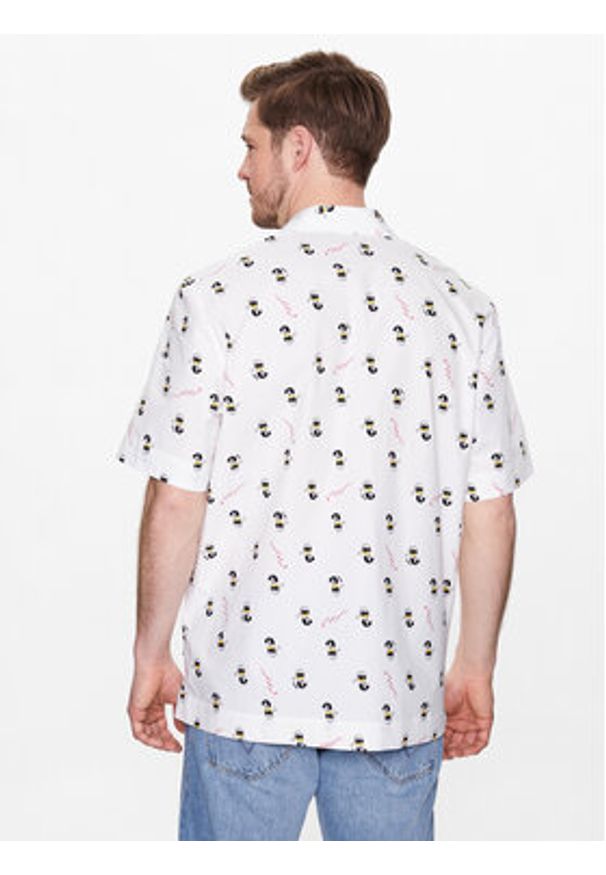 Karl Lagerfeld - KARL LAGERFELD Koszula DISNEY 605994 532670 Biały Regular Fit. Typ kołnierza: dekolt w karo. Kolor: biały. Materiał: bawełna. Wzór: motyw z bajki
