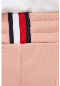 TOMMY HILFIGER - Tommy Hilfiger spodnie dresowe bawełniane męskie kolor różowy z aplikacją. Kolor: różowy. Materiał: bawełna, dresówka. Wzór: aplikacja #4