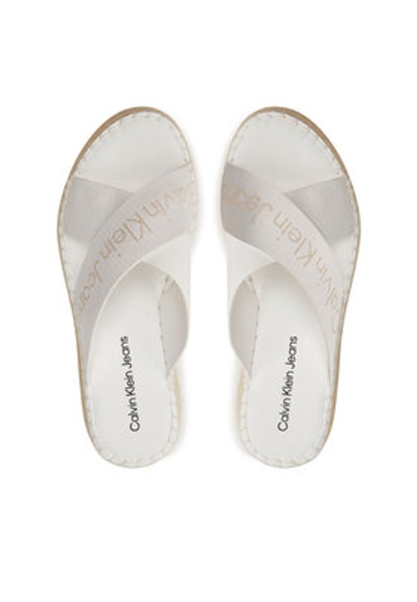 Calvin Klein Jeans Espadryle Sporty Wedge Rope Sandal Mr YW0YW01364 Biały. Kolor: biały. Materiał: materiał. Styl: sportowy