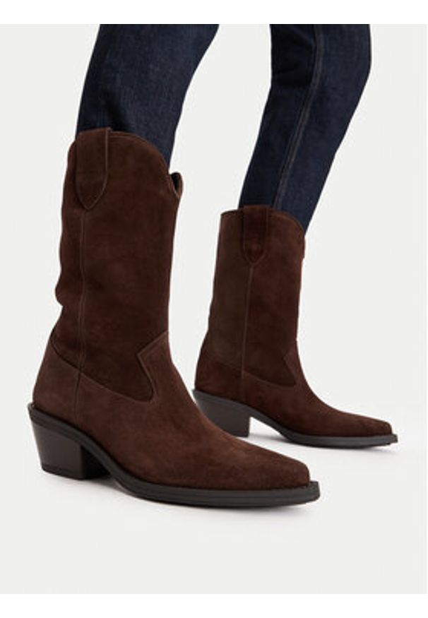 Badura Kowbojki EO-CAMILA-5031 Brązowy. Kolor: brązowy. Materiał: skóra, zamsz