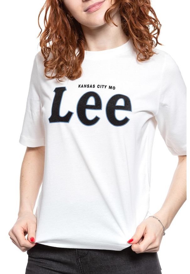 Lee - LEE T SHIRT DAMSKI TEE OFF WHITE L43RAIMK 112109738