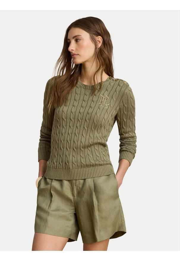 Lauren Ralph Lauren - LAUREN RALPH LAUREN Sweter Montiva 200P14039004 Zielony Regular Fit. Kolor: zielony. Materiał: wiskoza