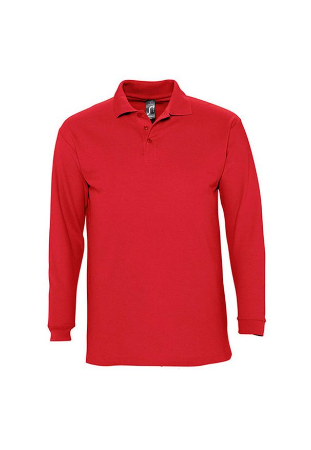 SOL'S - Koszulka Polo Z Długim Rękawem Dla Dorosłych Unisex Winter II. Okazja: na co dzień. Typ kołnierza: polo. Kolor: czerwony. Długość rękawa: długi rękaw. Długość: długie. Styl: casual