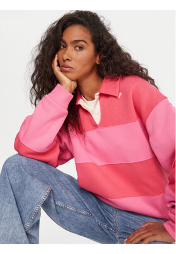 Roxy Bluza Cross Your Mind ERJFT05015 Różowy Boxy Fit. Kolor: różowy. Materiał: syntetyk, bawełna