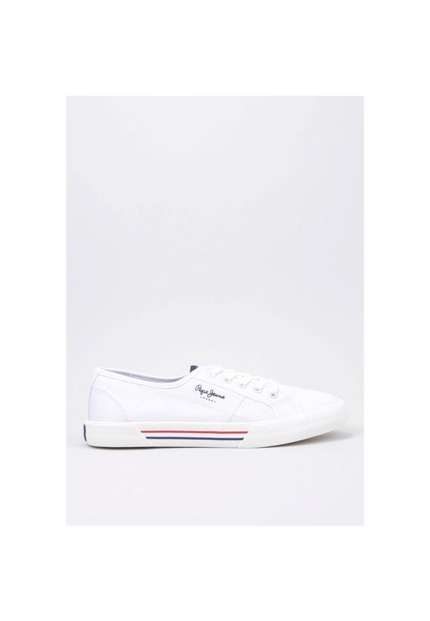 Trampki Pepe Jeans Brady W Basic, Kobiety. Kolor: biały. Materiał: tkanina. Sport: turystyka piesza