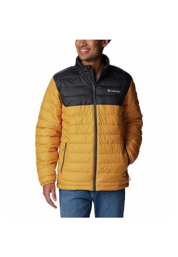 columbia - Kurtka Turystyczna Puchowa Męska Columbia Powder Lite Jacket. Kolor: żółty, brązowy, wielokolorowy. Materiał: puch. Sport: turystyka piesza