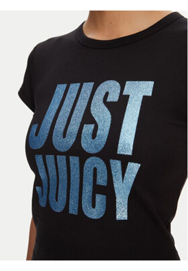 Juicy Couture T-Shirt Just Juicy JCGCT125040 Czarny Slim Fit. Kolor: czarny. Materiał: bawełna