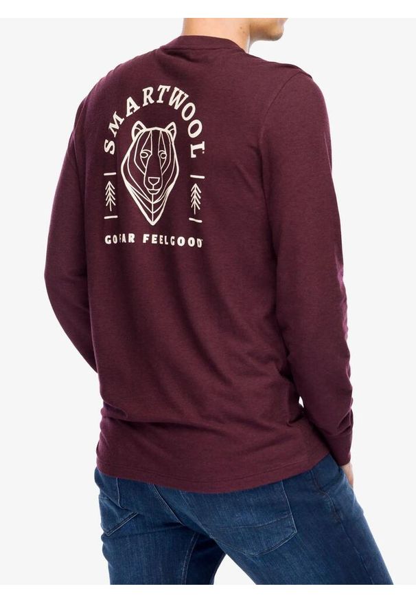 Bluza bez kaptura męska Smartwool Bear Stare Graphic Long Sleeve Tee. Typ kołnierza: bez kaptura. Kolor: fioletowy. Długość rękawa: długi rękaw