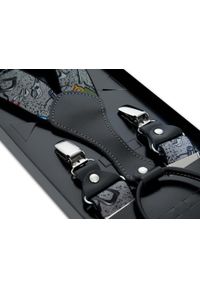 Modini - Szare szelki męskie w narzędzia SZ147. Kolor: szary. Materiał: skóra, guma #1