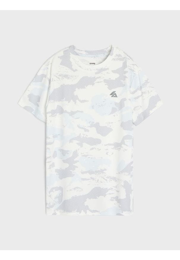 Sinsay - Koszulka sportowa ze wzorem moro Active - wielobarwny. Wzór: moro. Styl: sportowy