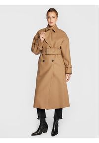IRO Płaszcz wełniany Kealia AR037 Brązowy Regular Fit. Kolor: brązowy. Materiał: wełna #4