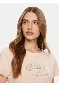 Guess T-Shirt V5RI16 J1314 Różowy Regular Fit. Kolor: różowy. Materiał: bawełna #5