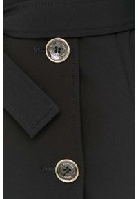 Patrizia Pepe płaszcz damski kolor czarny przejściowy dwurzędowy. Kolor: czarny. Styl: klasyczny #4