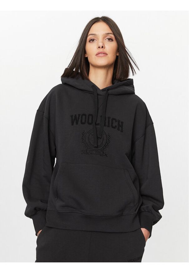 Woolrich Bluza Ivy Hoodie CFWWSW0123FRUT3164 Czarny Regular Fit. Kolor: czarny. Materiał: bawełna