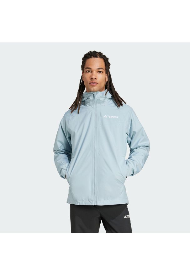 Adidas - Kurtka Terrex Multi 2L RAIN.RDY. Kolor: niebieski. Materiał: materiał. Sport: turystyka piesza