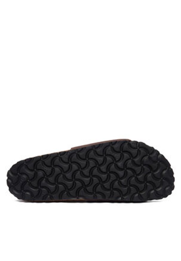 Birkenstock Klapki Madrid Big Buckle 1032914 Brązowy ciemny. Kolor: brązowy. Materiał: skóra