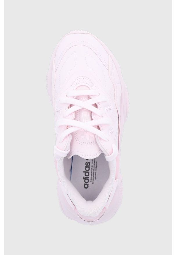 adidas Originals buty dziecięce Ozweego GW8060 kolor różowy. Nosek buta: okrągły. Zapięcie: sznurówki. Kolor: różowy. Materiał: włókno, guma, materiał