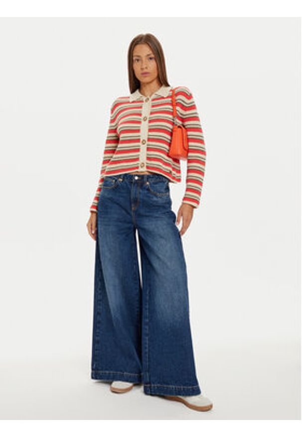 United Colors of Benetton - United Colors Of Benetton Jeansy 45F8DE01Z Granatowy Wide Leg. Kolor: niebieski