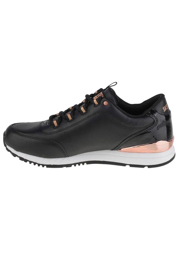 skechers - Buty do chodzenia damskie Skechers Sunlite Delightfully OG. Zapięcie: sznurówki. Kolor: czarny. Materiał: materiał, skóra, syntetyk. Szerokość cholewki: normalna. Sport: turystyka piesza