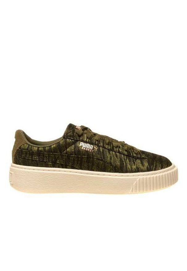 Buty do chodzenia damskie Puma Basket Platform VR Wmns. Zapięcie: sznurówki. Kolor: wielokolorowy. Materiał: materiał, tkanina. Szerokość cholewki: normalna. Obcas: na platformie. Sport: turystyka piesza