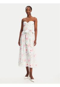BARDOT Sukienka koktajlowa Floral 58566DB2 Biały Slim Fit. Kolor: biały. Materiał: bawełna. Styl: wizytowy