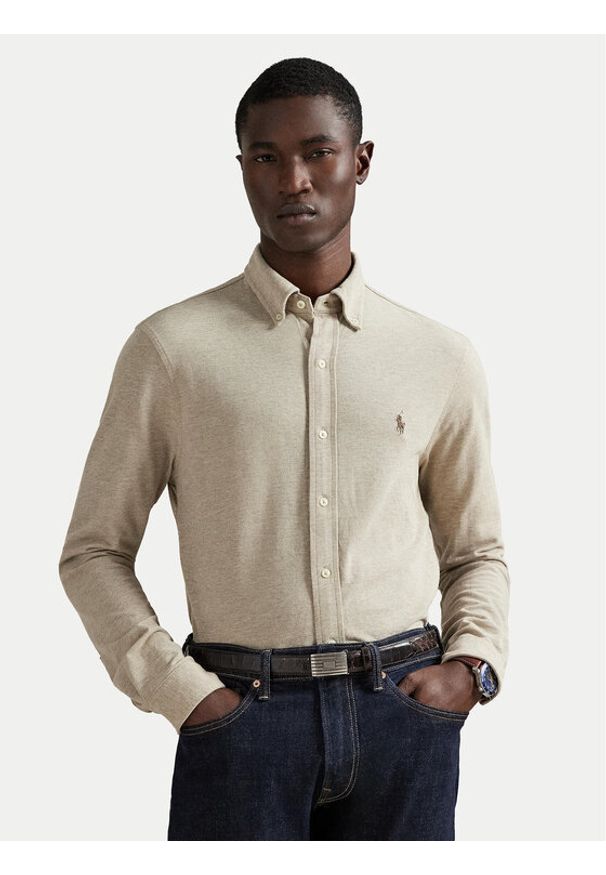 Polo Ralph Lauren Koszula 710654408062 Beżowy Regular Fit. Typ kołnierza: polo. Kolor: beżowy. Materiał: bawełna