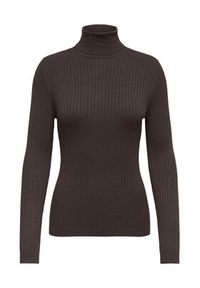 only - ONLY Golf Karol 15165075 Brązowy Slim Fit. Typ kołnierza: golf. Kolor: brązowy. Materiał: wiskoza #4