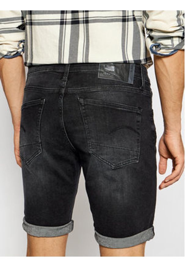G-Star RAW - G-Star Raw Szorty jeansowe 3301 Slim ½ D10481-A634-9887 Czarny Slim Fit. Kolor: czarny. Materiał: bawełna, jeans