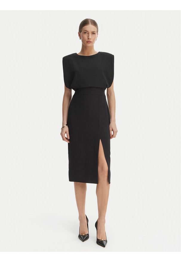 Rinascimento Sukienka koktajlowa CFC0127570003 Czarny Slim Fit. Kolor: czarny. Materiał: syntetyk. Styl: wizytowy