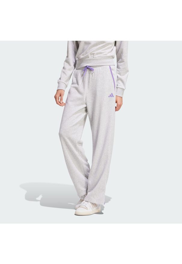 Adidas - Spodnie Essentials Color Pop French Terry. Kolor: szary. Materiał: materiał. Sport: fitness