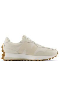 Buty New Balance WS327DBA - beżowe. Zapięcie: sznurówki. Kolor: beżowy. Materiał: skóra, zamsz, guma. Szerokość cholewki: normalna #1