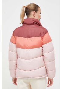 columbia - Columbia kurtka Puffect Color Block Jkt damska kolor różowy zimowa 1955101. Kolor: różowy. Materiał: tkanina, syntetyk, materiał, puch. Wzór: ze splotem. Sezon: zima #5