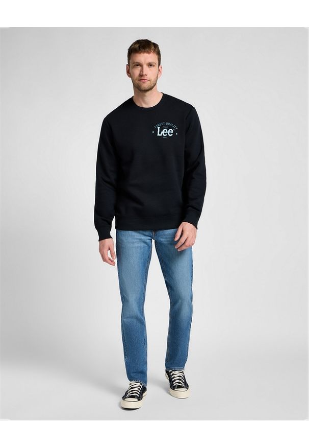 Lee - MESKA BLUZA LEE LOGO CREW SWS JET BLACK 112355660