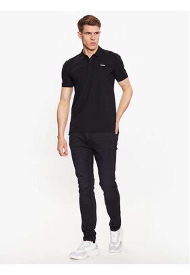 Hugo Polo 50470547 Czarny Slim Fit. Typ kołnierza: polo. Kolor: czarny. Materiał: bawełna