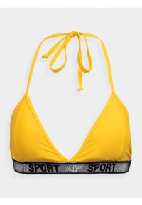 4f - Góra od bikini damska. Kolor: żółty. Materiał: materiał, guma