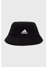 Adidas - adidas kapelusz bawełniany kolor czarny. Kolor: czarny. Materiał: bawełna