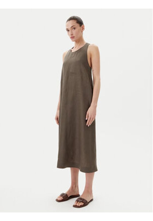 Max Mara Leisure Sukienka letnia Douglas 2516221018 Zielony Relaxed Fit. Kolor: zielony. Materiał: len. Sezon: lato