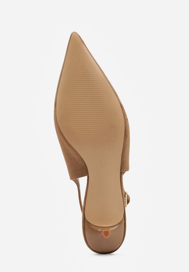 Renee - Zielone Sandały Slingback na Szpilce Kaczuszce Vetilia. Okazja: na co dzień. Zapięcie: sprzączka. Kolor: zielony. Materiał: jeans. Sezon: wiosna. Obcas: na szpilce. Styl: casual, klasyczny, elegancki