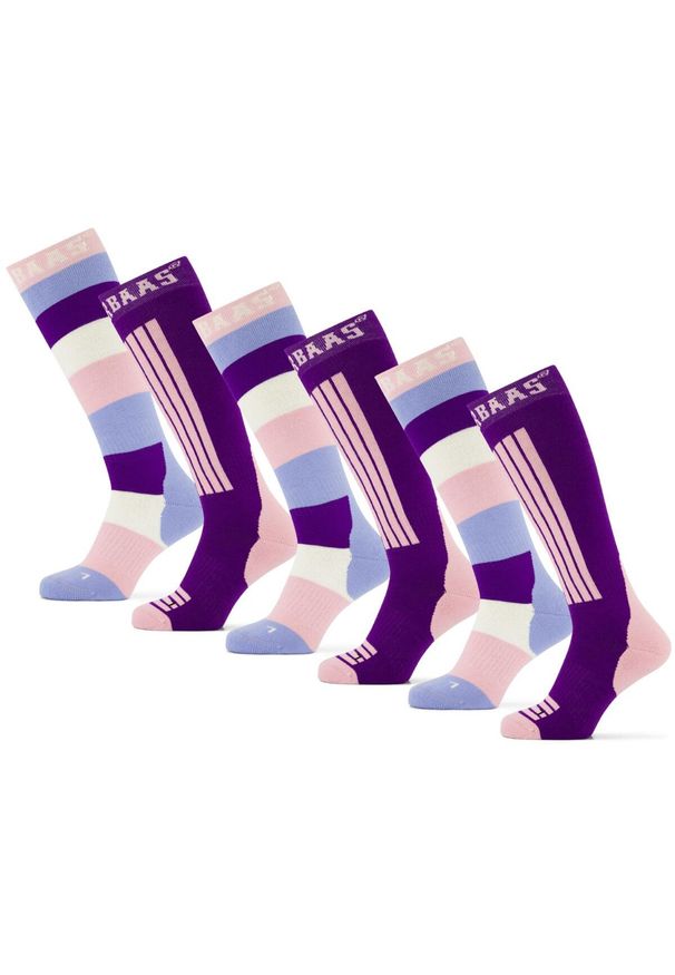 POEDERBAAS - Skarpety narciarskie damskie Poederbaas 6 par. Kolor: różowy, wielokolorowy, fioletowy. Materiał: wełna, elastan, poliamid, akryl. Sport: narciarstwo