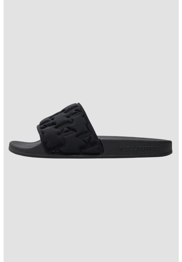 Karl Lagerfeld - KARL LAGERFELD Czarne klapki Kondo Monogram. Kolor: czarny