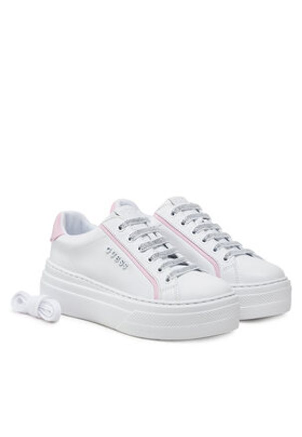 Guess Sneakersy FLJMRI ELE12 Biały. Kolor: biały. Materiał: skóra